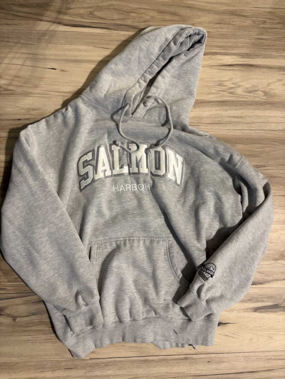 Salmon Harbor Gray Pullover Hoodie Sweatshirt